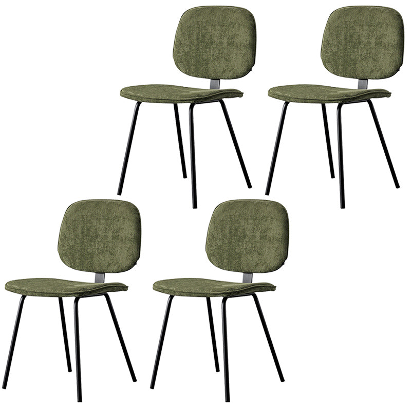 Home Scandinavian Side Chair Open Back Upholstered Metal Dining Room Chair