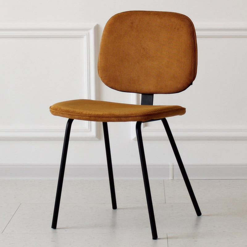 Home Scandinavian Side Chair Open Back Upholstered Metal Dining Room Chair