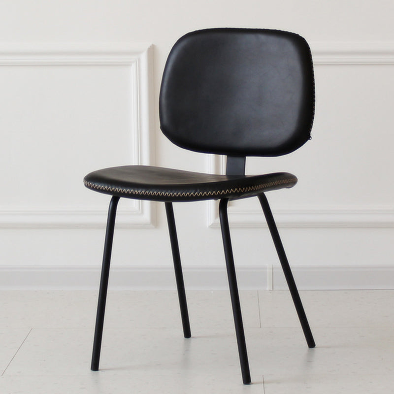Home Scandinavian Side Chair Open Back Upholstered Metal Dining Room Chair