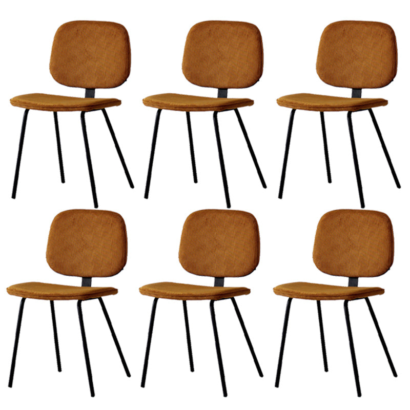 Home Scandinavian Side Chair Open Back Upholstered Metal Dining Room Chair