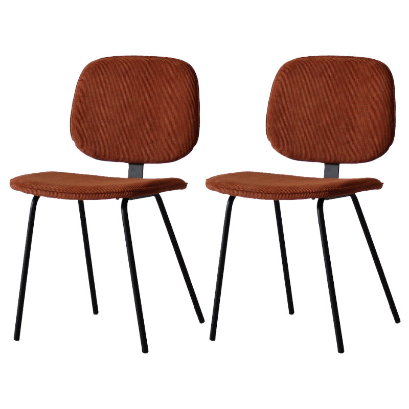 Home Scandinavian Side Chair Open Back Upholstered Metal Dining Room Chair