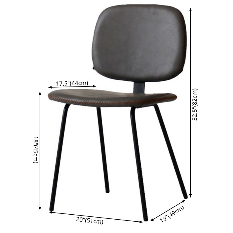 Home Scandinavian Side Chair Open Back Upholstered Metal Dining Room Chair
