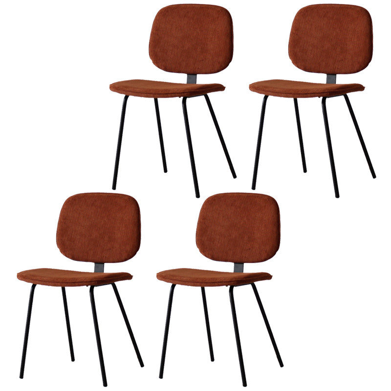 Home Scandinavian Side Chair Open Back Upholstered Metal Dining Room Chair
