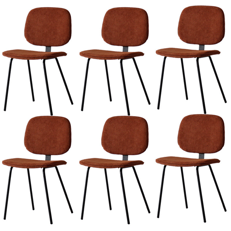 Home Scandinavian Side Chair Open Back Upholstered Metal Dining Room Chair