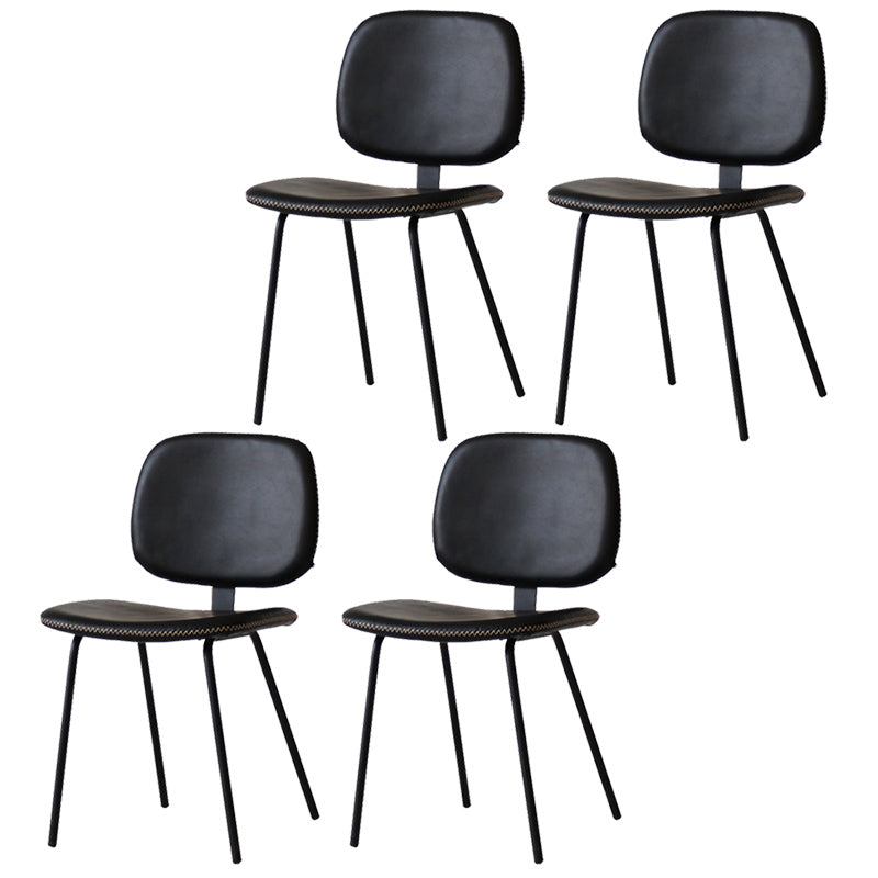 Home Scandinavian Side Chair Open Back Upholstered Metal Dining Room Chair