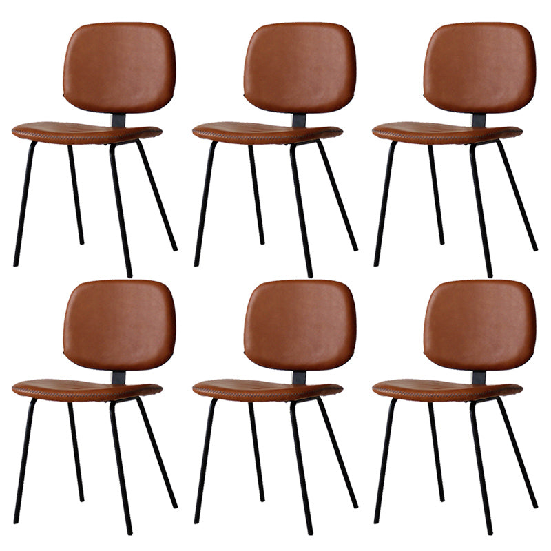 Home Scandinavian Side Chair Open Back Upholstered Metal Dining Room Chair