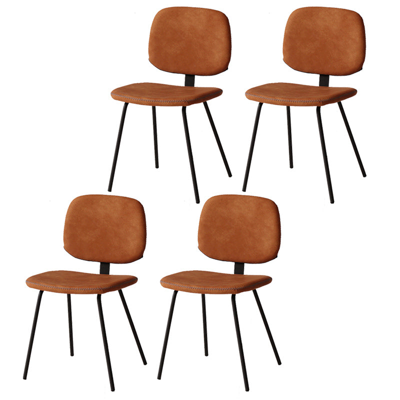 Home Scandinavian Side Chair Open Back Upholstered Metal Dining Room Chair
