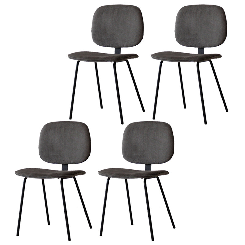 Home Scandinavian Side Chair Open Back Upholstered Metal Dining Room Chair