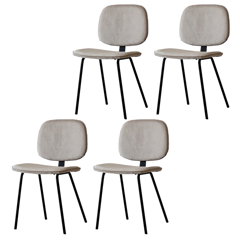 Home Scandinavian Side Chair Open Back Upholstered Metal Dining Room Chair