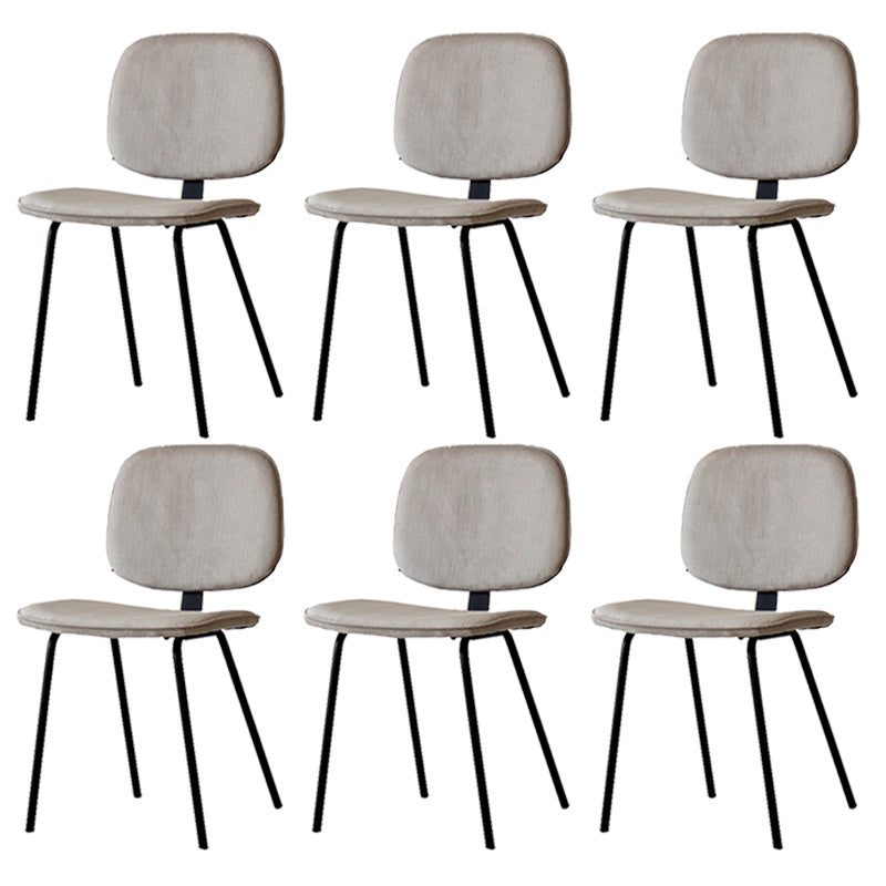 Home Scandinavian Side Chair Open Back Upholstered Metal Dining Room Chair