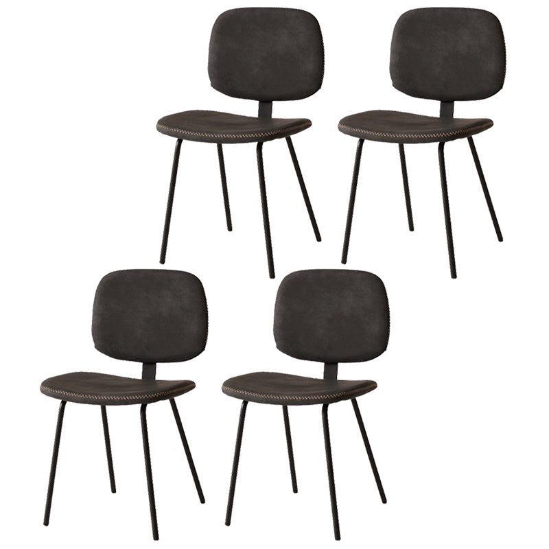 Home Scandinavian Side Chair Open Back Upholstered Metal Dining Room Chair