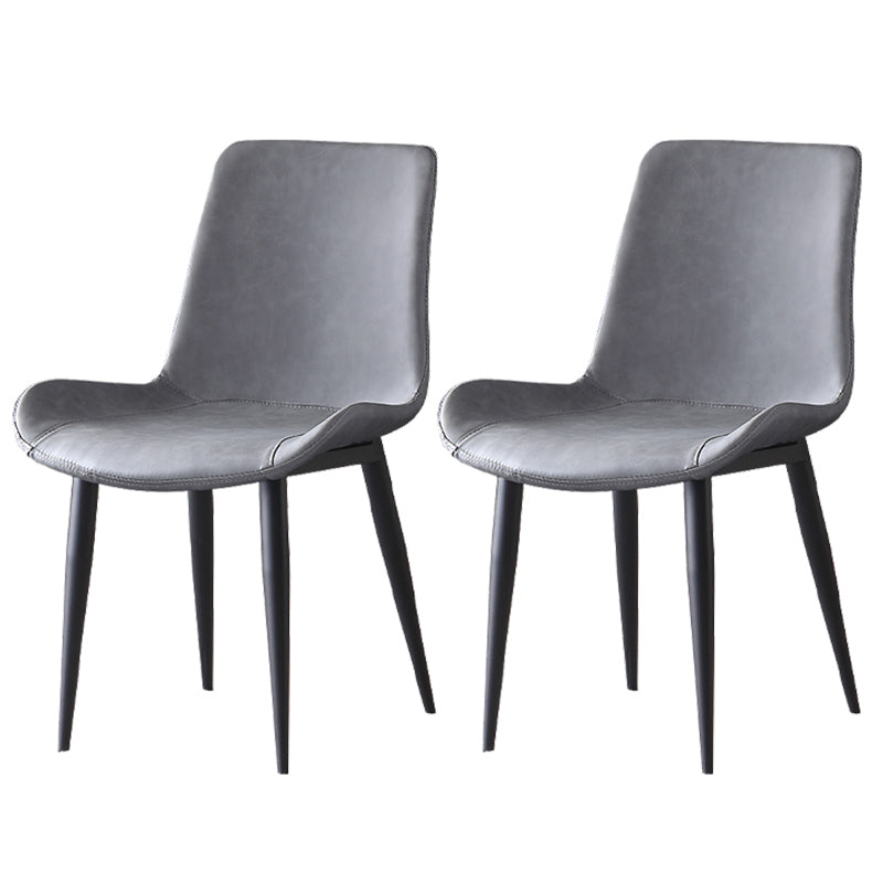 Leather Contemporary Restaurant Side Chair Parsons Matte Finish Dining Chair