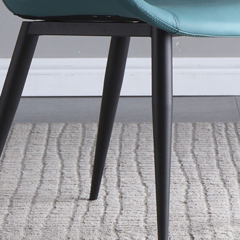 Chaise d'appoint en cuir pour restaurant contemporain, chaise de salle à manger au fini mat Parsons