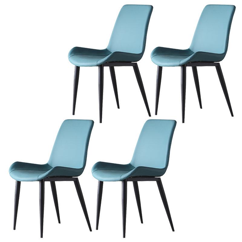 Leather Contemporary Restaurant Side Chair Parsons Matte Finish Dining Chair