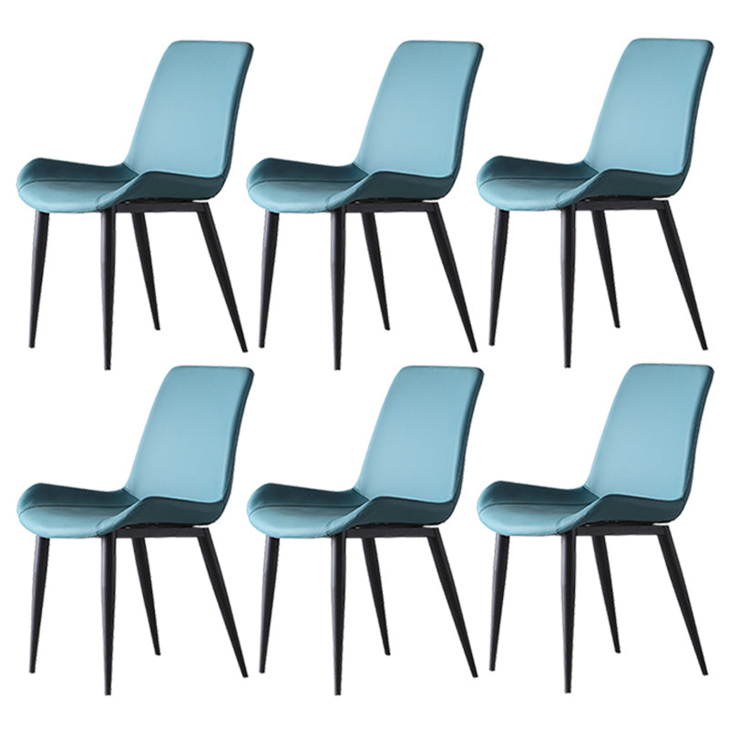 Leather Contemporary Restaurant Side Chair Parsons Matte Finish Dining Chair