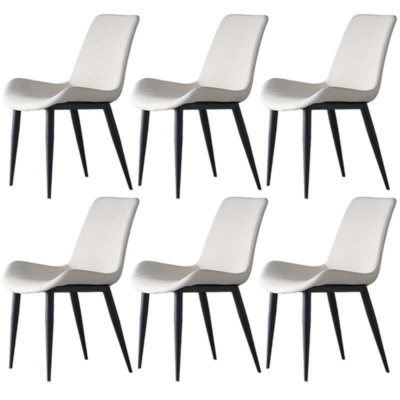 Leather Contemporary Restaurant Side Chair Parsons Matte Finish Dining Chair
