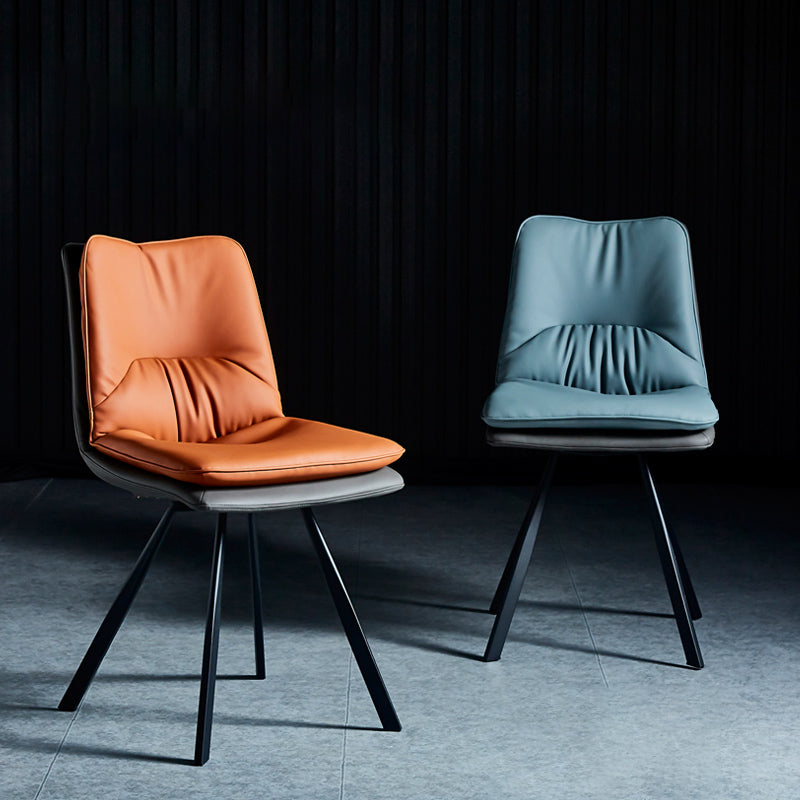 PU Leather Contemporary Restaurant Side Chair Parsons Matte Finish Dining Chair