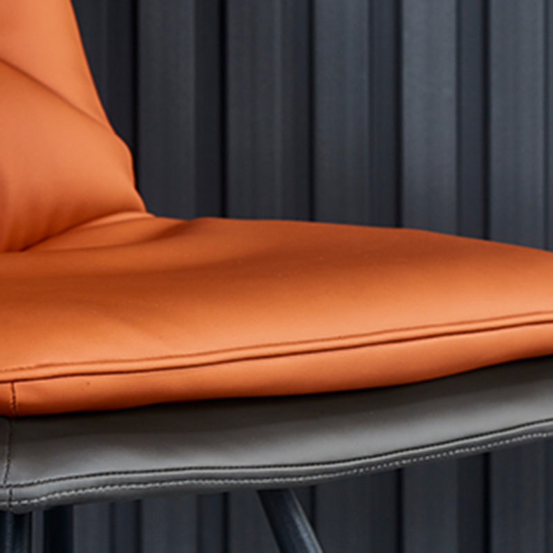 PU Leather Contemporary Restaurant Side Chair Parsons Matte Finish Dining Chair