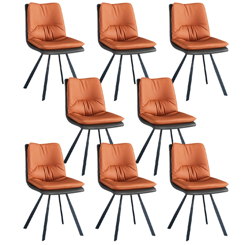 PU Leather Contemporary Restaurant Side Chair Parsons Matte Finish Dining Chair