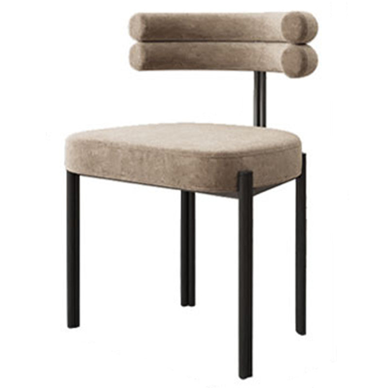 Scandinavian Style Upholstered Side Chairs Open Back Dining Side Armless Chair
