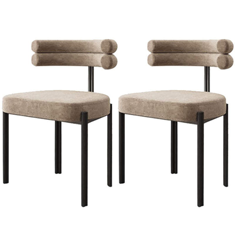 Scandinavian Style Upholstered Side Chairs Open Back Dining Side Armless Chair