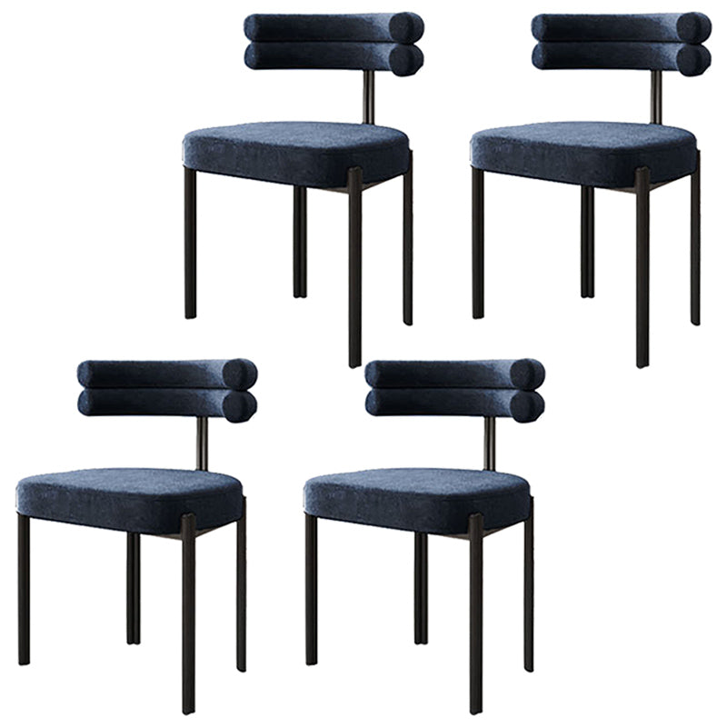 Scandinavian Style Upholstered Side Chairs Open Back Dining Side Armless Chair