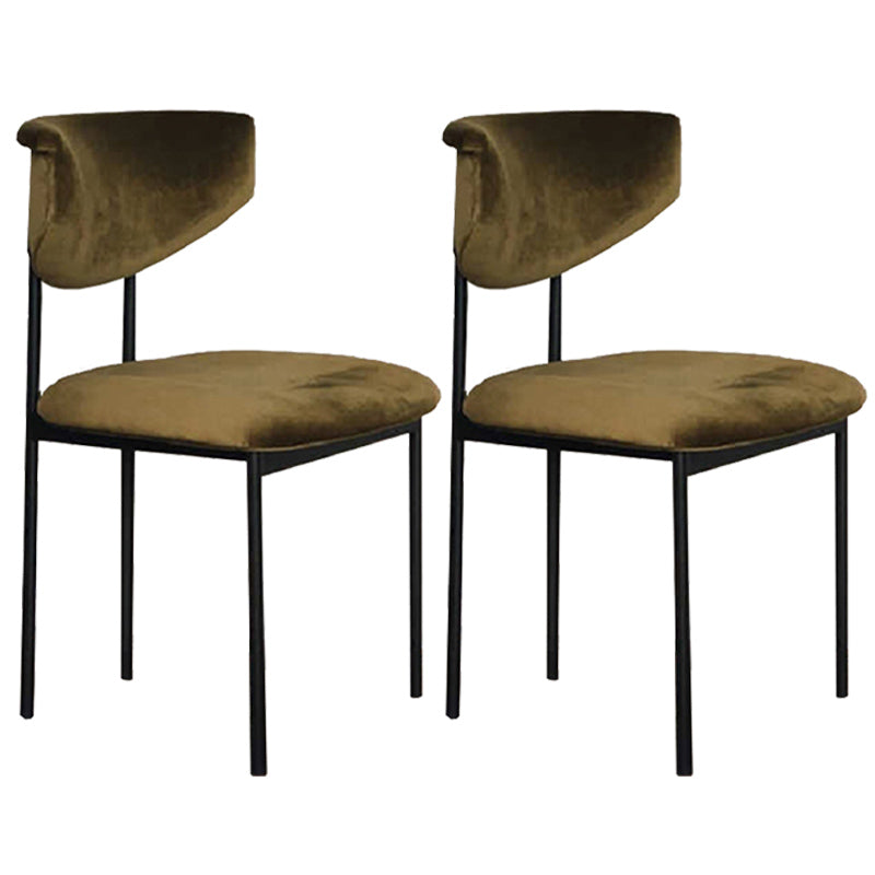Scandinavian Linen Dining Chairs for Home Use Open Back Dining Side Chairs
