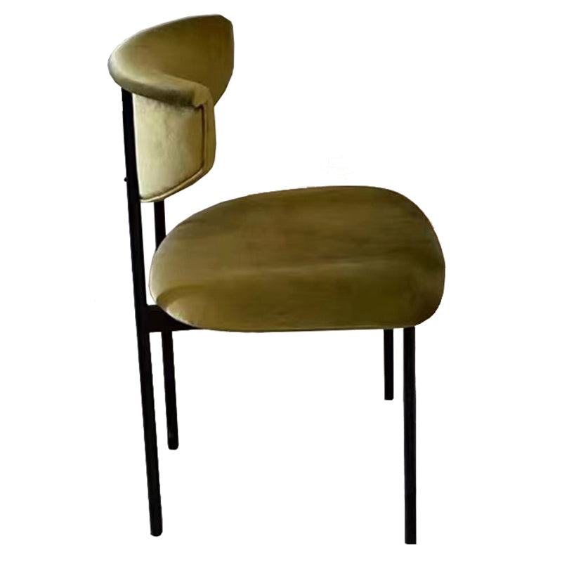 Scandinavian Linen Dining Chairs for Home Use Open Back Dining Side Chairs
