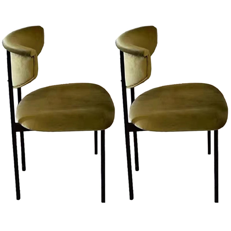 Scandinavian Linen Dining Chairs for Home Use Open Back Dining Side Chairs