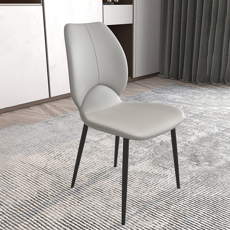 Chaises de salle à manger en métal de style contemporain, chaises sans bras latérales à oreilles pour cuisine