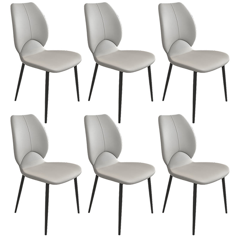 Contemporary Style Metal Dining Chairs Wingback Side Armless Chairs for Kitchen