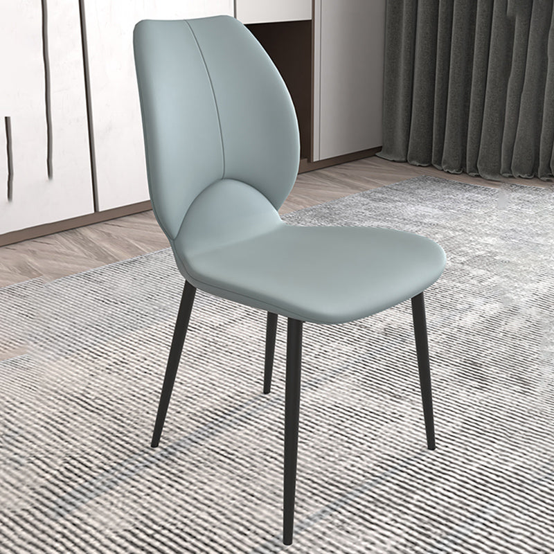 Contemporary Style Metal Dining Chairs Wingback Side Armless Chairs for Kitchen