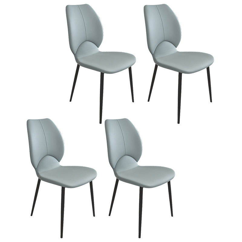 Contemporary Style Metal Dining Chairs Wingback Side Armless Chairs for Kitchen