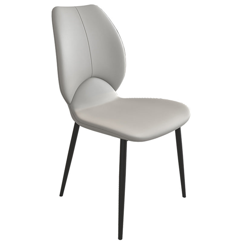 Contemporary Style Metal Dining Chairs Wingback Side Armless Chairs for Kitchen
