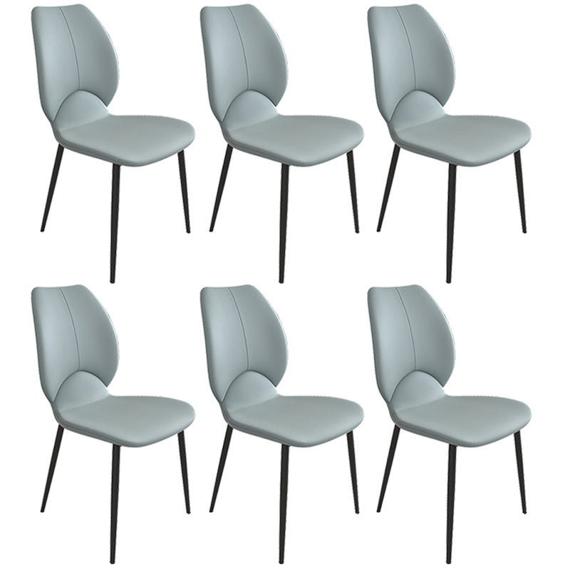 Contemporary Style Metal Dining Chairs Wingback Side Armless Chairs for Kitchen