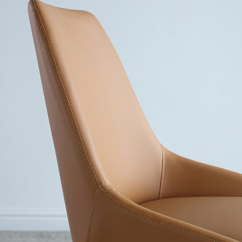 Contemporary Style Leather Chair Armless Parsons Chair with Metal Legs for Kitchen