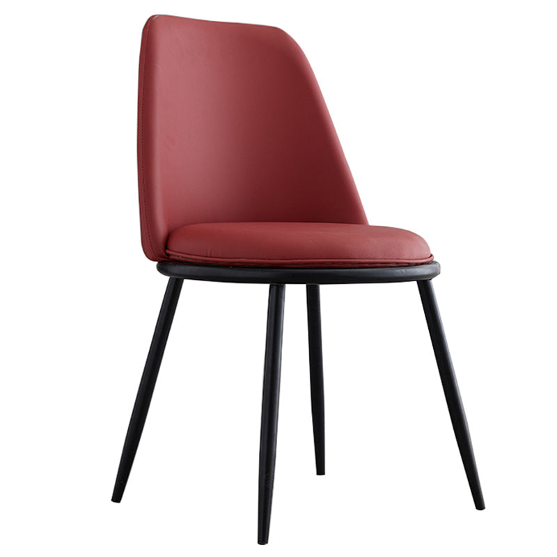 Leather Scandinavian Restaurant Side Chair Parsons Matte Finish Dining Chair