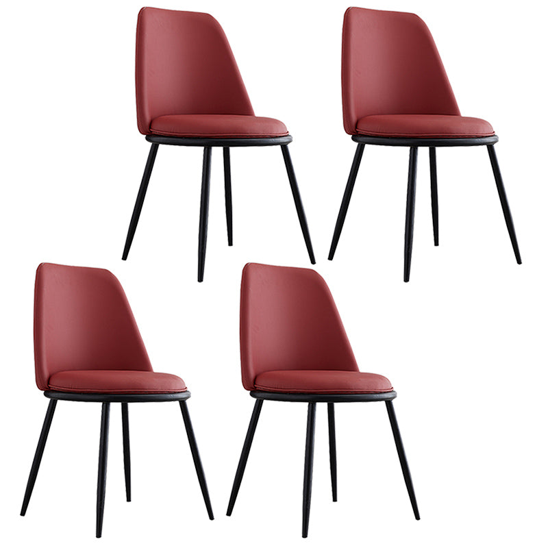Leather Scandinavian Restaurant Side Chair Parsons Matte Finish Dining Chair