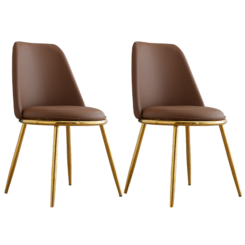 Leather Scandinavian Restaurant Side Chair Parsons Matte Finish Dining Chair