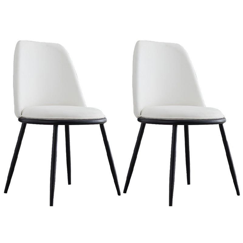 Leather Scandinavian Restaurant Side Chair Parsons Matte Finish Dining Chair