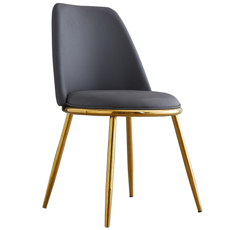 Leather Scandinavian Restaurant Side Chair Parsons Matte Finish Dining Chair