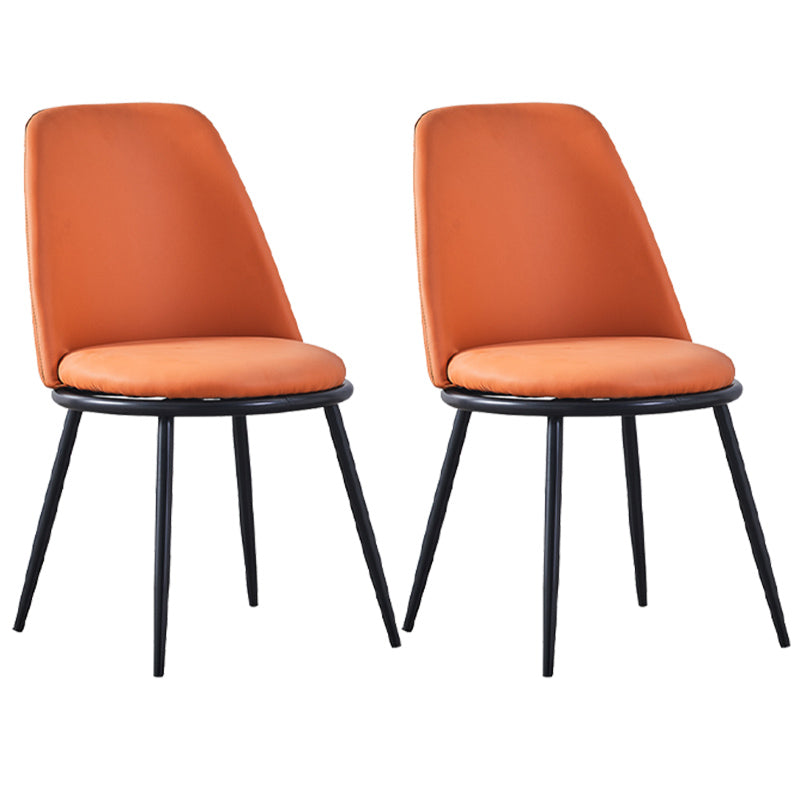 Leather Scandinavian Restaurant Side Chair Parsons Matte Finish Dining Chair
