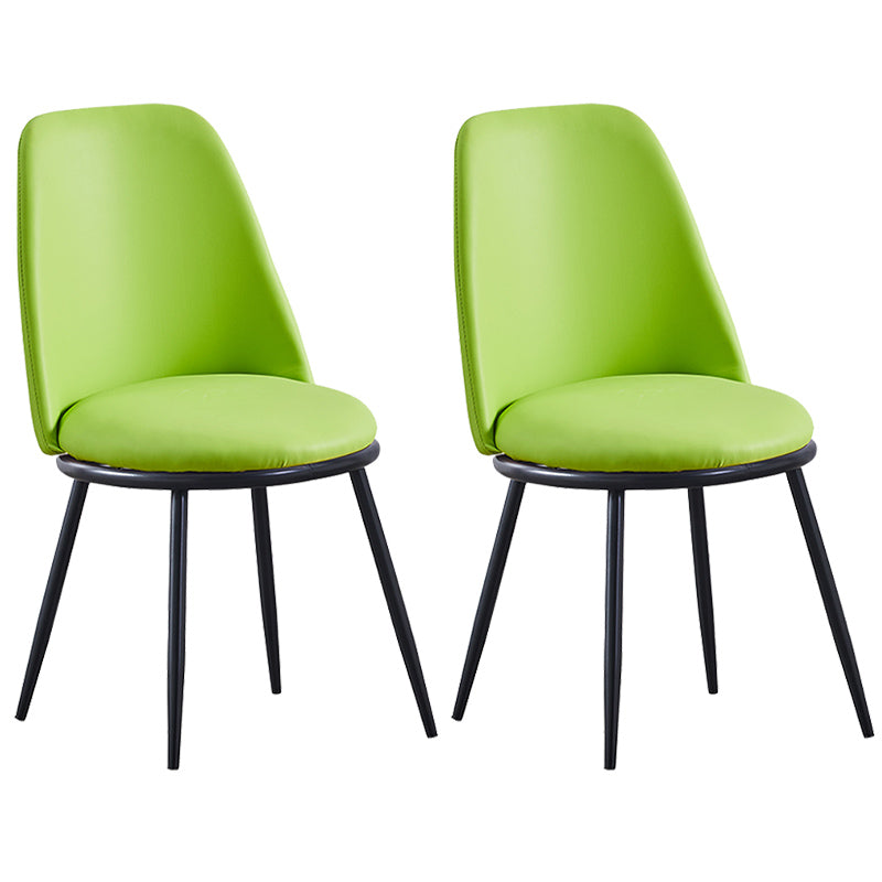 Leather Scandinavian Restaurant Side Chair Parsons Matte Finish Dining Chair