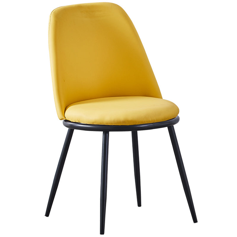 Leather Scandinavian Restaurant Side Chair Parsons Matte Finish Dining Chair