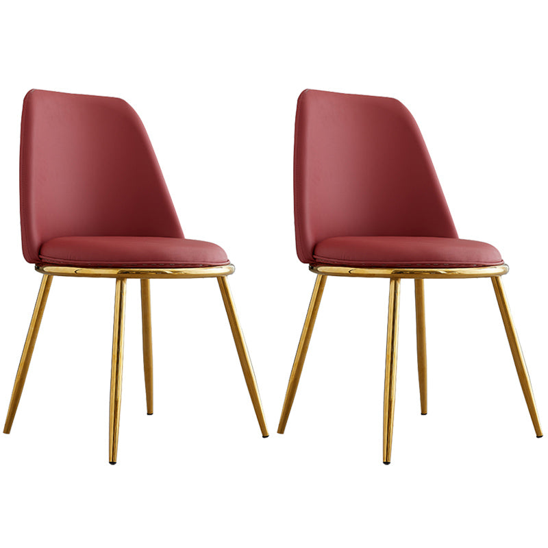 Leather Scandinavian Restaurant Side Chair Parsons Matte Finish Dining Chair