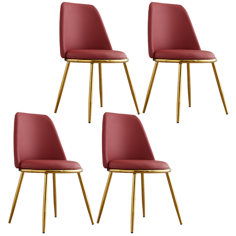 Leather Scandinavian Restaurant Side Chair Parsons Matte Finish Dining Chair