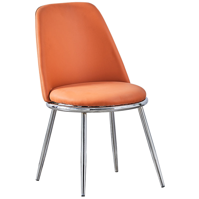 Leather Scandinavian Restaurant Side Chair Parsons Matte Finish Dining Chair