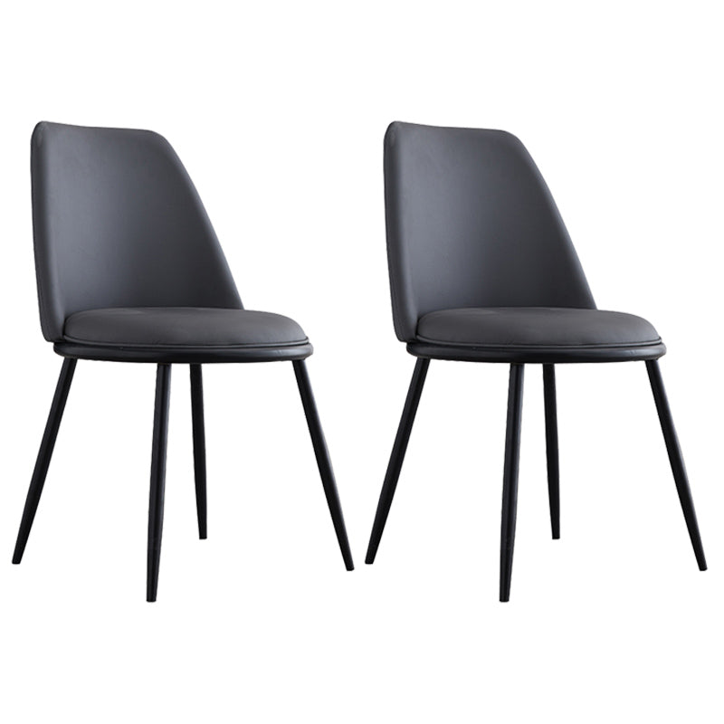Leather Scandinavian Restaurant Side Chair Parsons Matte Finish Dining Chair