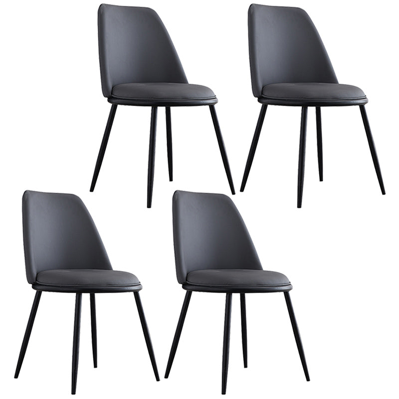 Leather Scandinavian Restaurant Side Chair Parsons Matte Finish Dining Chair