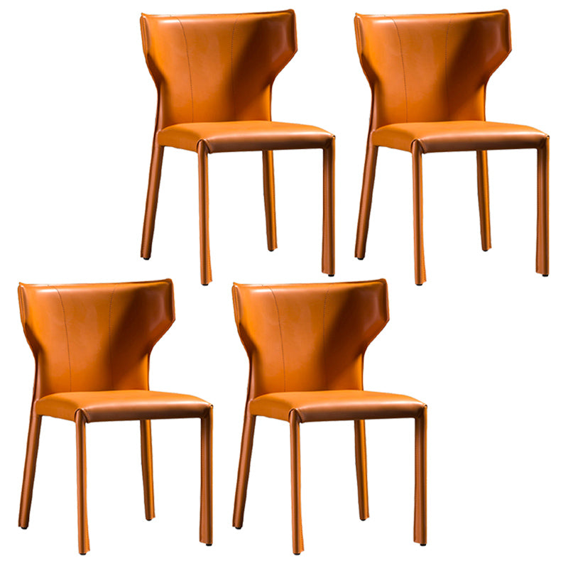 Modern Style Wingback Dining Side Chair Leather Dining Armless Chair for Home Use